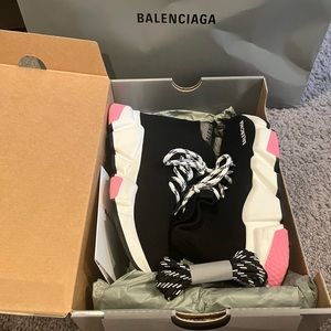 Balenciaga Speed Lace Up Sneaker Pink Bottom